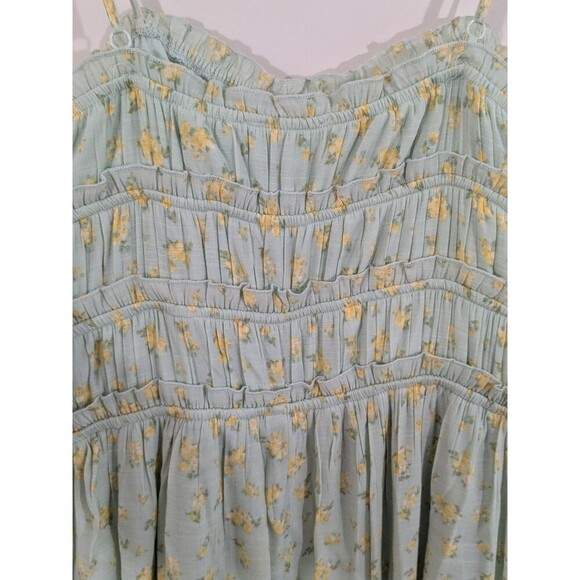 Jessica Simpson Floral Boho Cottagecore Smocked Bodice Ruffle Hem Midi Dress L - Picture 8 of 12